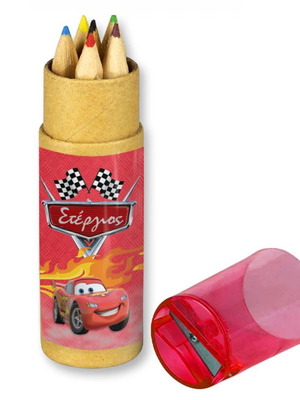 Car Colored Pencils New, 10 Pieces with Name in Kraft Box