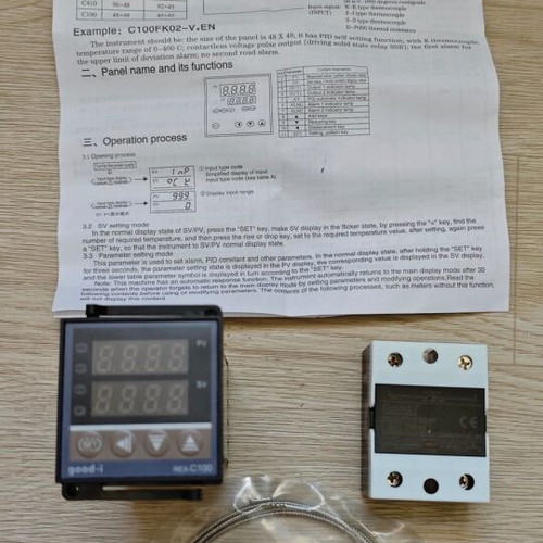 Digital PID Controller with 25A SSR Relay, Temperature Range 0-1300°C