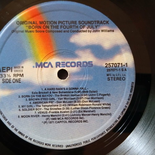 Born on the Fourth of July soundtrack LP used
