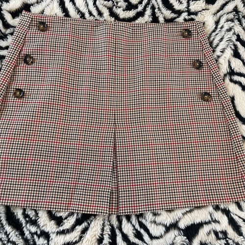 Checked mini tweed skirt Mango like new, multicolored