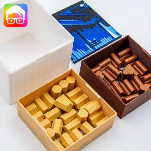 Iki Board Game Organizer with Thematic Lids, New