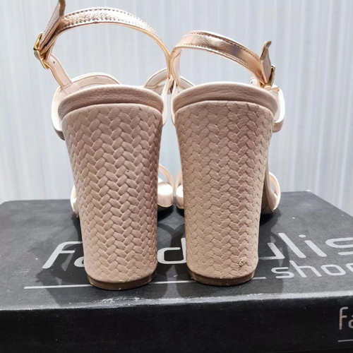 Fardoulis leather sandals size 38 used, pink and gold