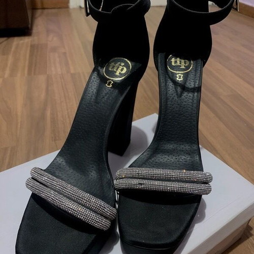 The Fashion Project black sandals with rhinestones like new, size 40