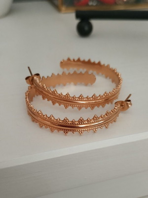 Hoop earrings like new, stainless steel, rose gold color