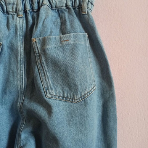 Zara women's baggy jeans medium like new, blue, elastic waist