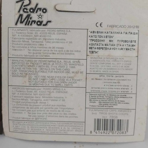 Capsules on tape for old Pedro Miras pistol new