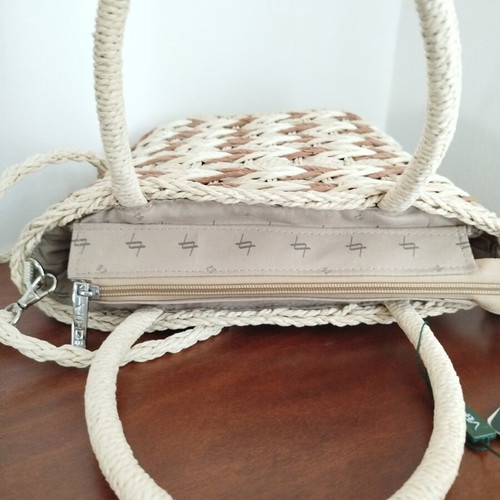 Verde handmade straw crossbody bag new, beige