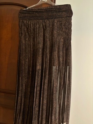 φούστα πλισέ madame shoushou καφε αφόρετη (τύπου leopard) large