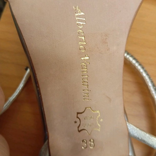Alberto Venturini Why silver strass sandal like new, 7cm heel
