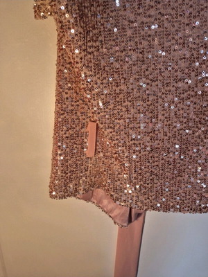 Pink nude sequin bolero plus size blouse