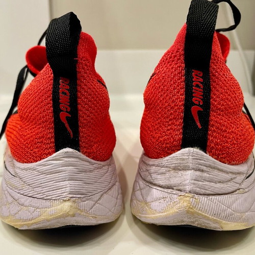 Nike Zoom Vaporfly 4% men's running shoes used, size 42, black and orange