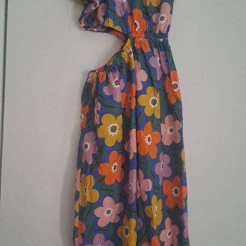 Chaton cotton dress like new, size large, colorful