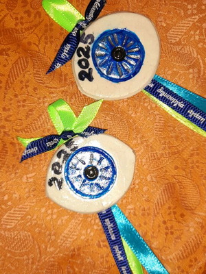 Handmade charms, 2 small, 20 cm length, new