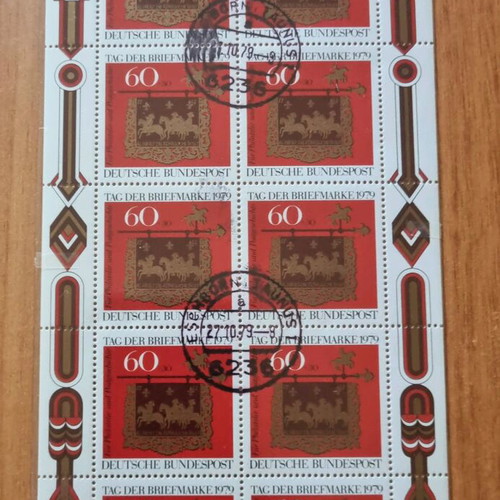 German sheet Tag der Briefmarke 1979 like new with 10 sealed stamps