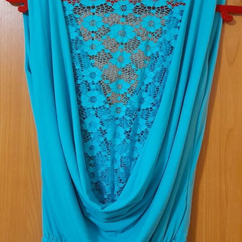 Garanties one-piece jumpsuit new, turquoise with lace back