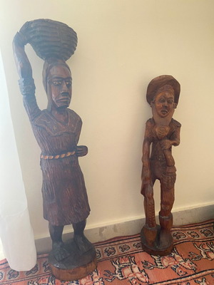Set of wooden carved handmade figures like new