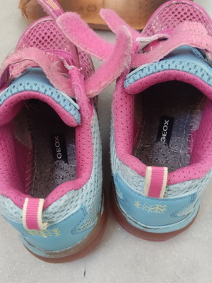 Geox athletic shoes used with fuchsia lights on sole, size 28