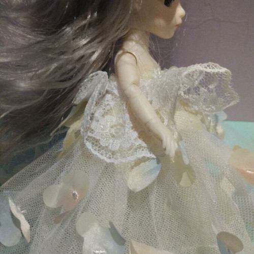 B.J.D Doll keychain with gray silver hair like new