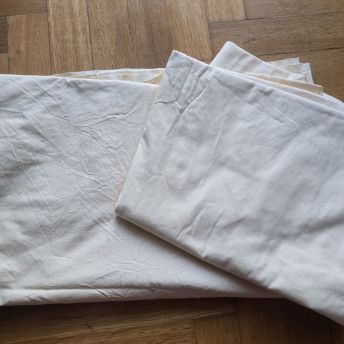 Fabric used, 2 pieces light yellow, dimensions 2x1.29 and 1.98x1.26 m