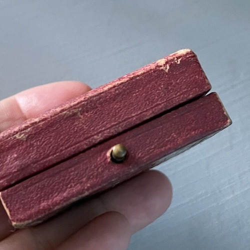 Earrings used 100 years old with pink stone and original box