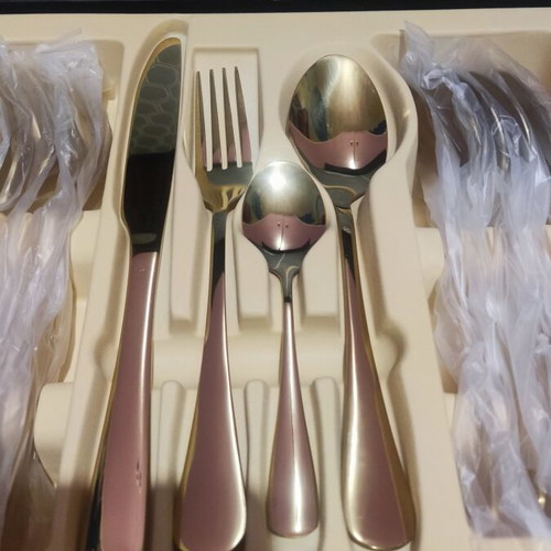 Gold Cutlery Set 23 Pieces New, Luxury