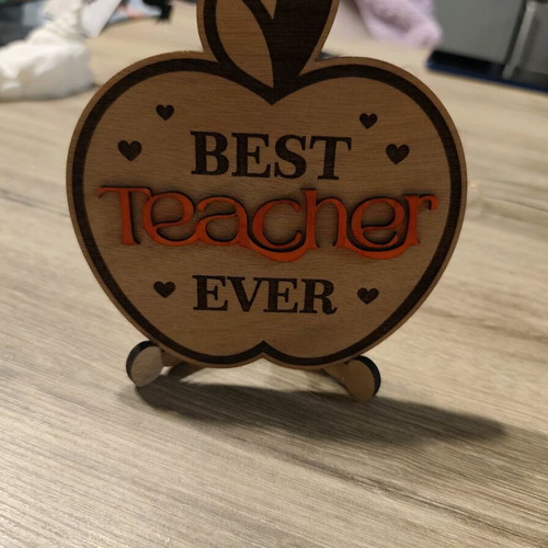 Wooden handmade decorative stand Best Teacher Ever new