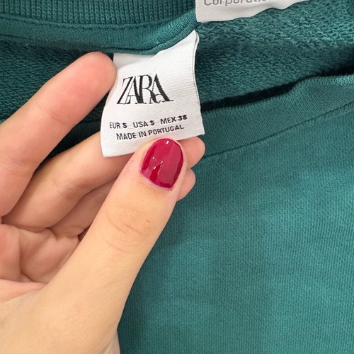 Men's sweatshirt without hood used, turquoise, size S Zara