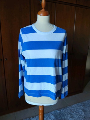 Long-sleeve striped blouse blue/white H&M like new, size M