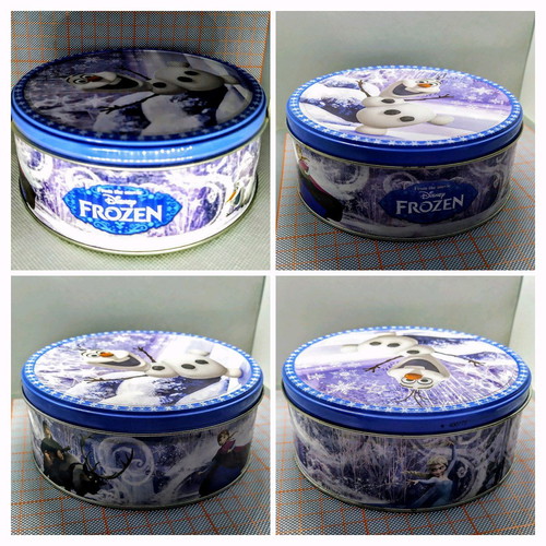 Metal round Frozen tin with Olaf Disney store used