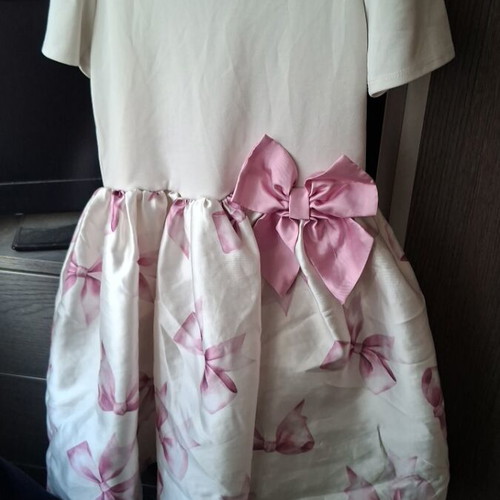 H&M girls dress like new, sizes 8-10 years, white with pink bows