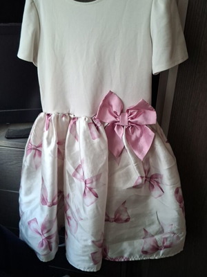 H&M girls dress like new, sizes 8-10 years, white with pink bows