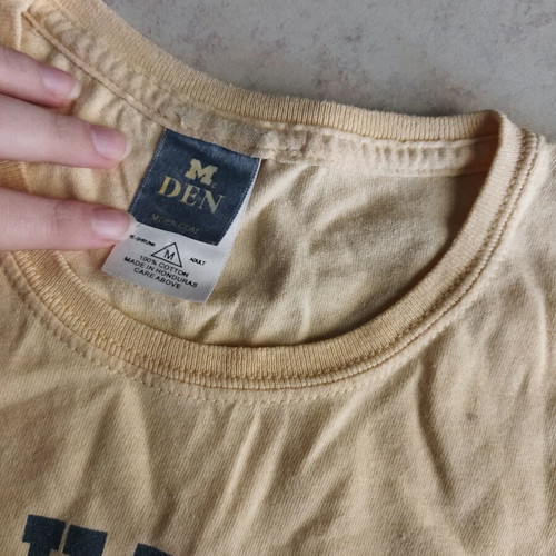 Authentic Michigan Wolverines long-sleeve shirt used, size Medium, yellow