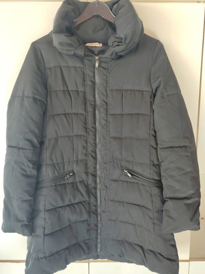 Puffer winter jacket black used, size M