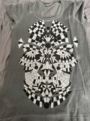 Diesel black gold women's T-shirt used, vintage, size L, gray