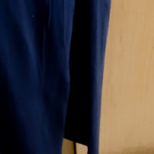 Long hooded dress M/L, dark blue, cotton, sleeveless, used