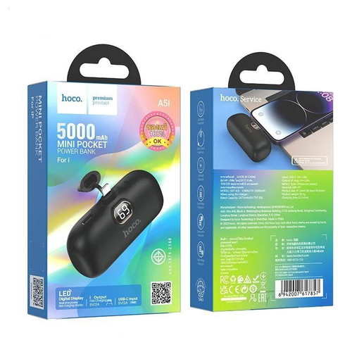 Hoco A51 Power Bank 5000mAh 20W with Lightning Connector new