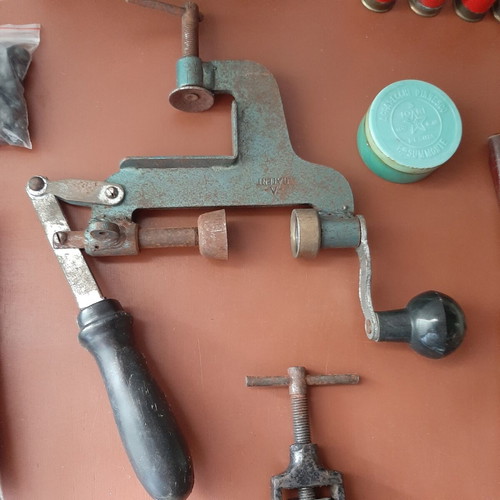 Rare collectible set of old hand-operated hunting tools used
