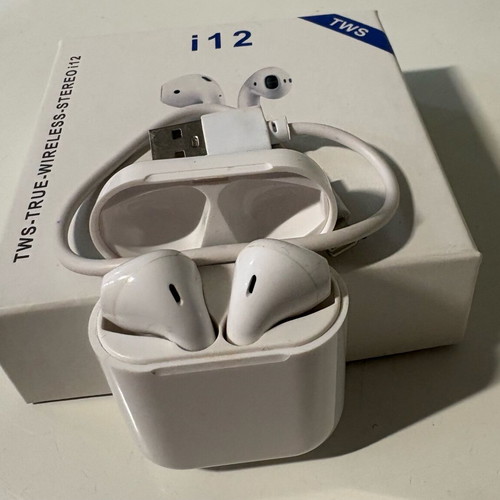 i12 TWS Wireless Earbuds like new with Charging Case