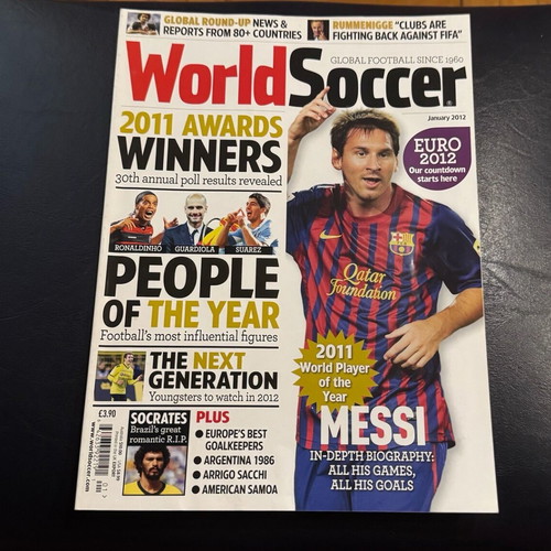 World Soccer magazine January 2012 like new, Messi cover
