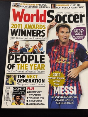 Περιοδικό World Soccer Ιανουάριος 2012 σαν καινούργιο, εξώφυλλο Messi