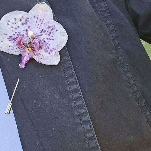 Handmade brooch pin with natural orchid flower new