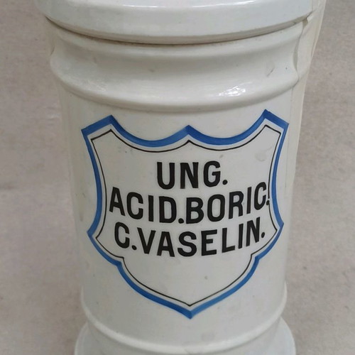 Old pharmaceutical porcelain bottle container height 17 cm