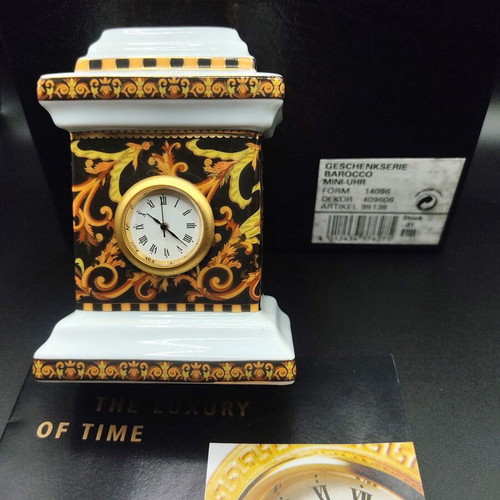 Versace Original Rosenthal Barocco Table Clock Rare