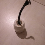 Porcelain light socket used, white