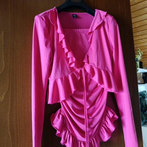 Shein bolero set pink like new, jacket and skirt