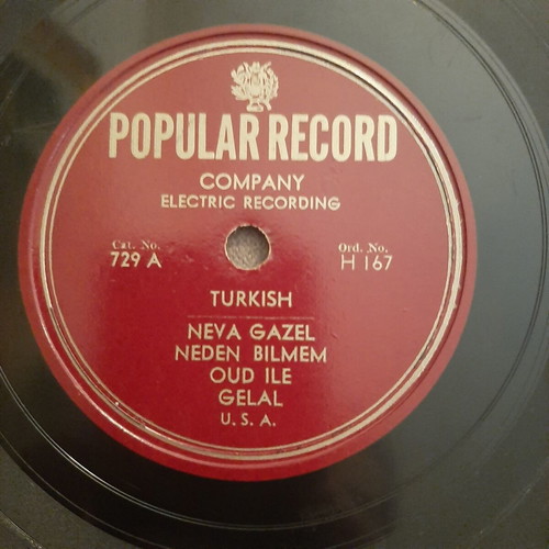Neva Gazel 78 rpm record used, Turkish music, USA 1953