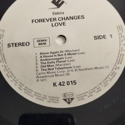 Love Forever Changes LP album used, rock