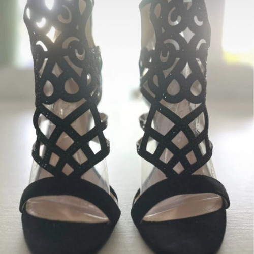 Black GoGo Shoes sandals with cut-out design, like new, size 37
