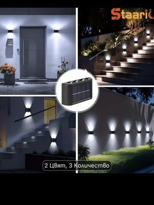 Staaricc 24 LED ηλιακοί επιτοίχιοι λαμπτήρες νέοι εξωτερικοί διακοσμητικοί φωτισμοί