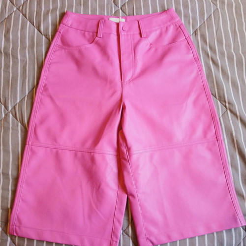 LeGer long shorts pink new faux leather